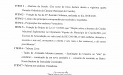 Pauta da 24ª Reunião Ordinária dia 31-08-2026 às 19 hrs Pauta da 24ª Reunião Ordinária dia 31-08-2026 às 19 hrs